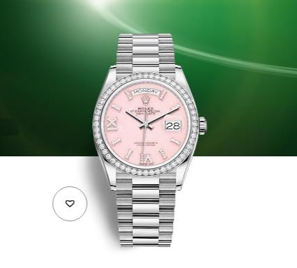 The 18ct white gold fake watches have pink dials.