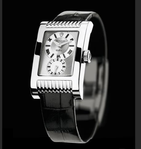The rectangle fake watches are made from 18ct white gold.