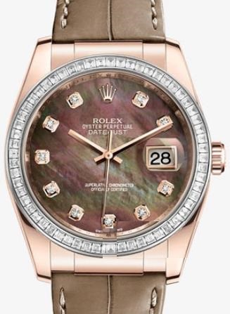The 36 mm fake watches are decorated with diamonds.