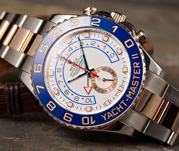 The blue elements are striking on the white dial.