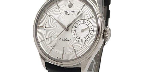 The 18ct white gold fake watch is designed for men.
